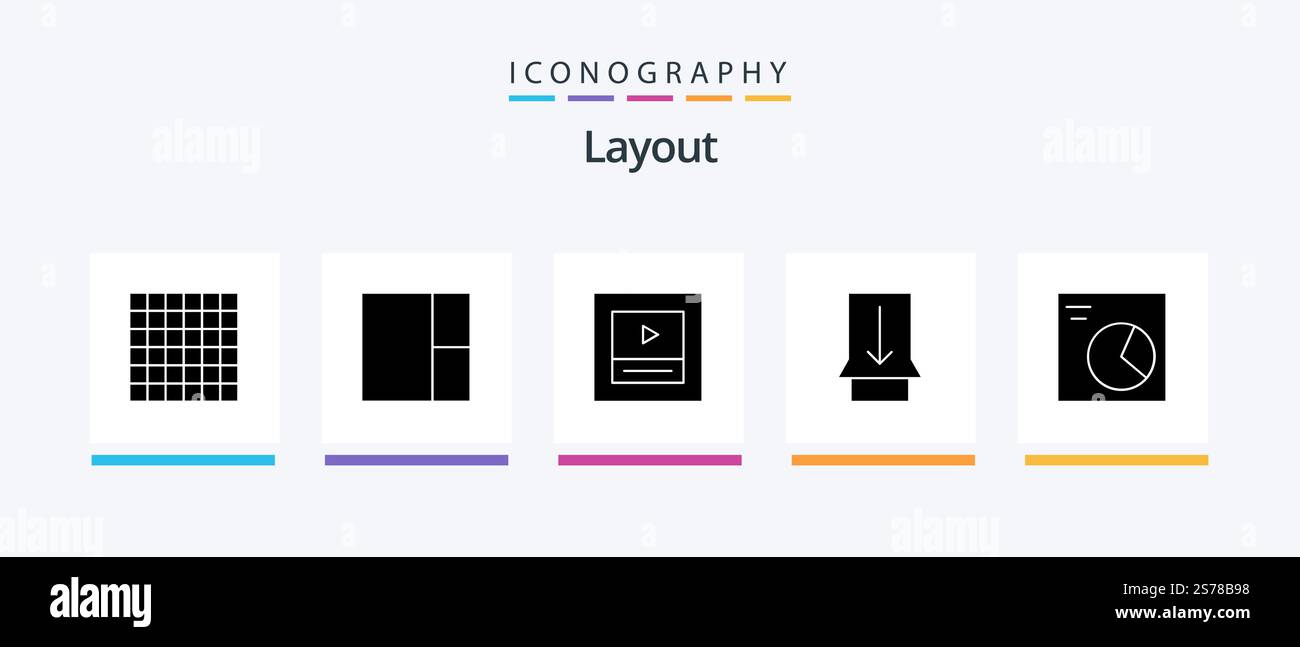 Layout Glyph 5 Icon Pack Including . analytics.. Creative Icons Design ...