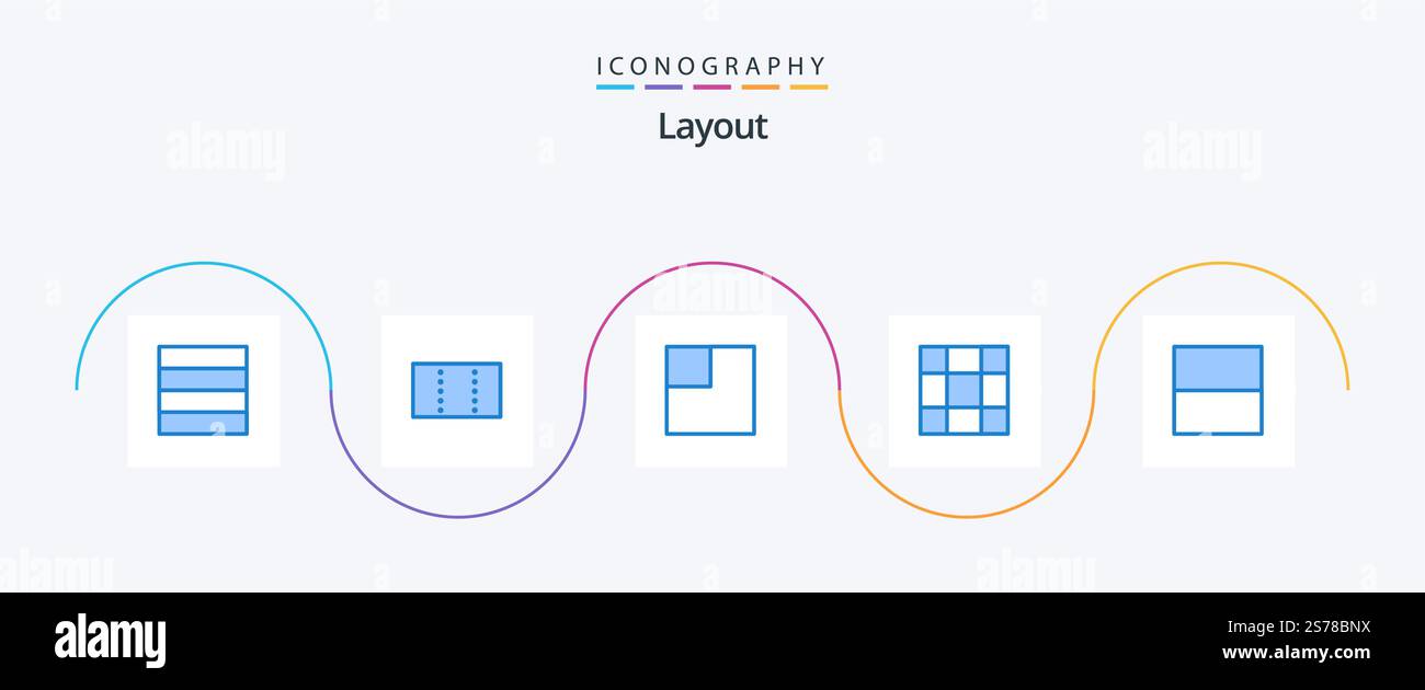 Layout Blue 5 Icon Pack Including Stock Vector Image & Art - Alamy