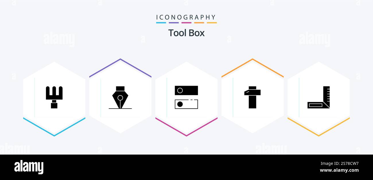 Tools 25 Glyph icon pack including . . tools. engineering. carpenter Stock Vector