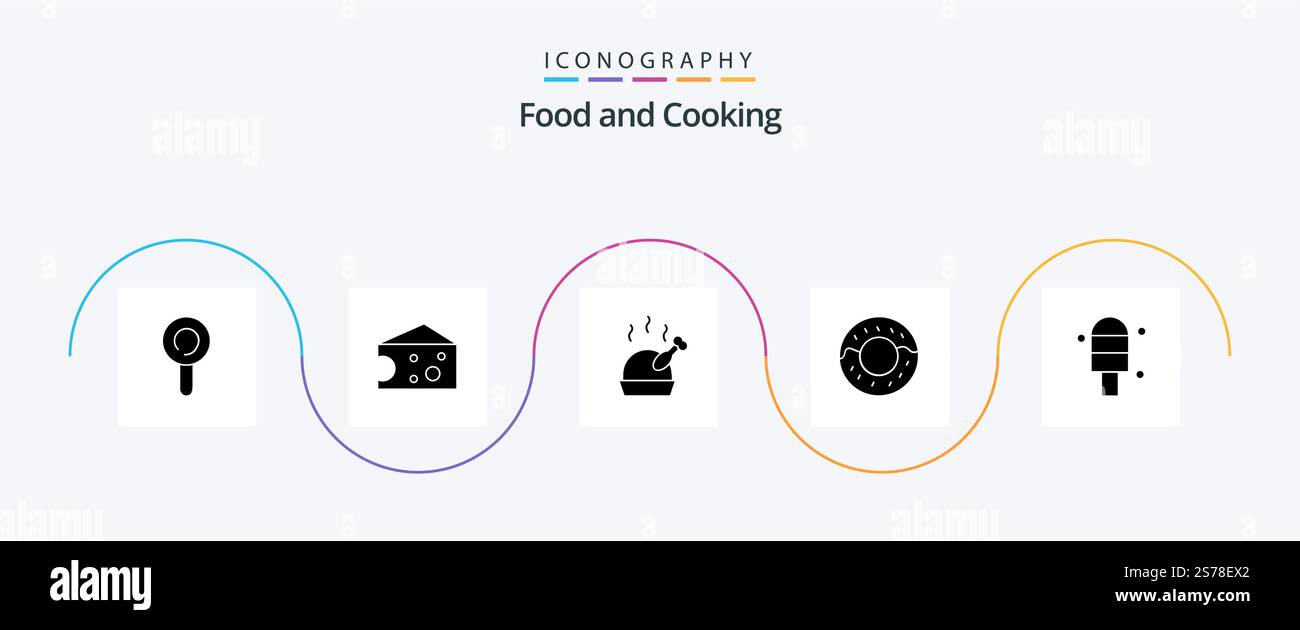 Food Glyph 5 Icon Pack Including . donut Stock Vector Image & Art - Alamy