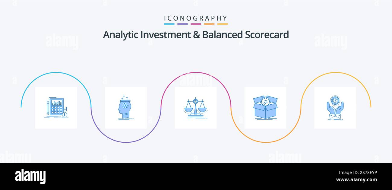 Analytic Investment And Balanced Scorecard Blue 5 Icon Pack Including ...