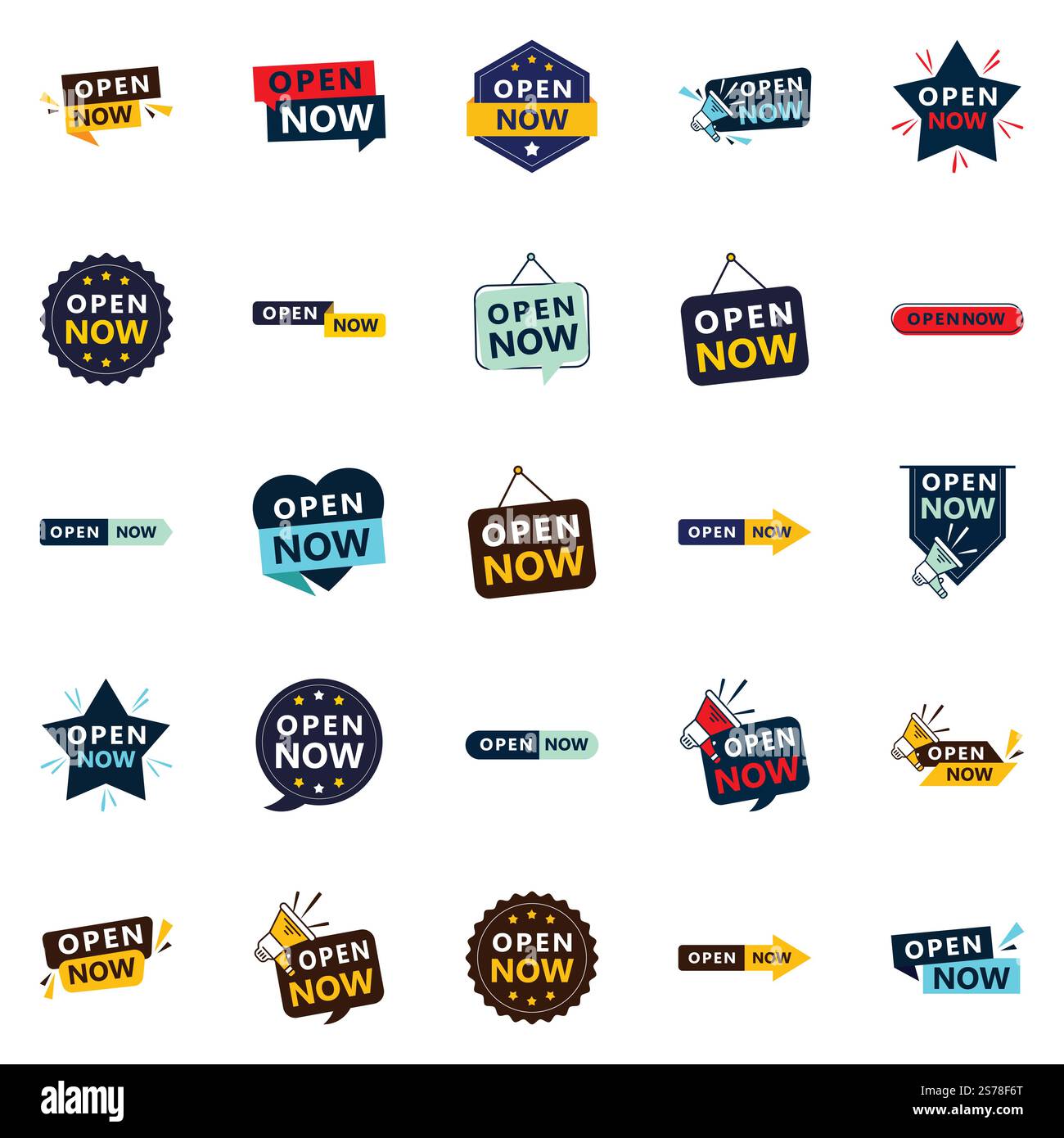 25 Open Now Vector Images Make Your Business Accessible Stock Vector ...