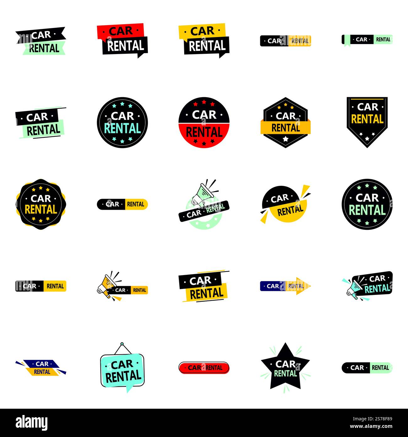 Car Rental 25 Professional vector elements for a polished brand ...