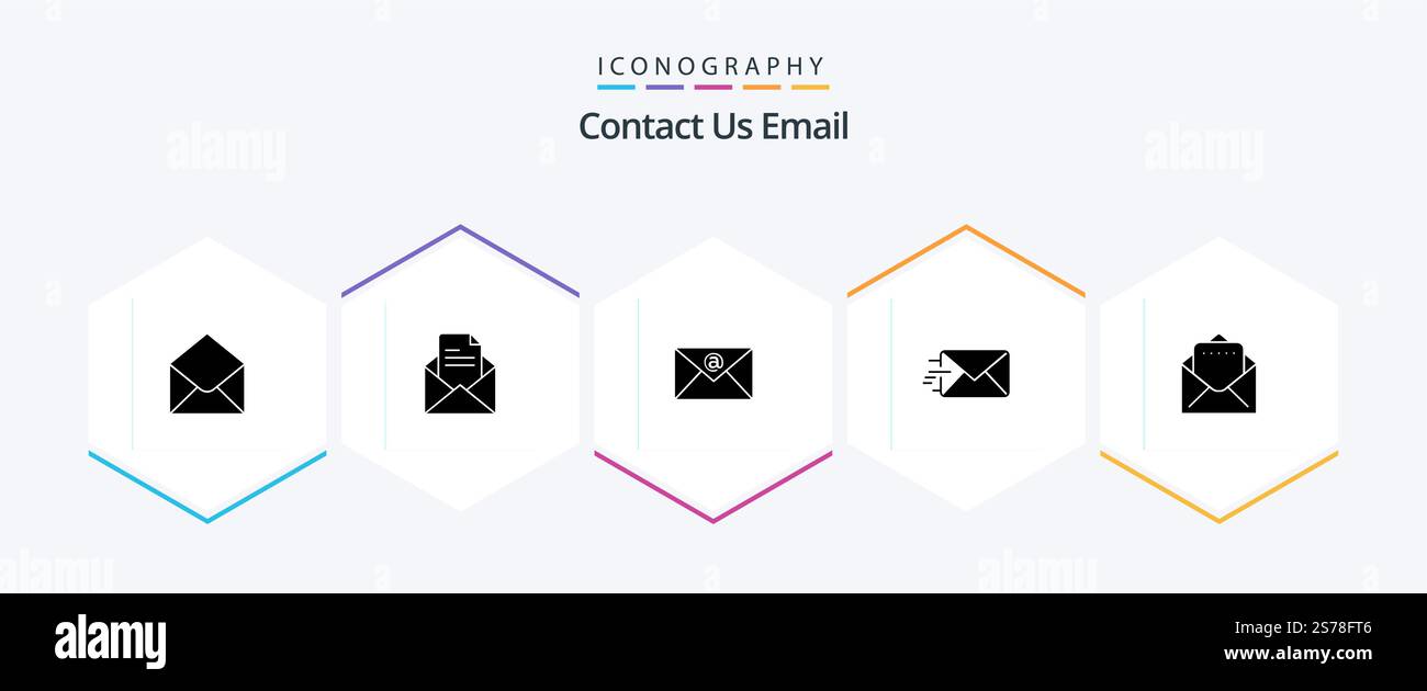 Email 25 Glyph icon pack including . mail. email. document. mail Stock Vector