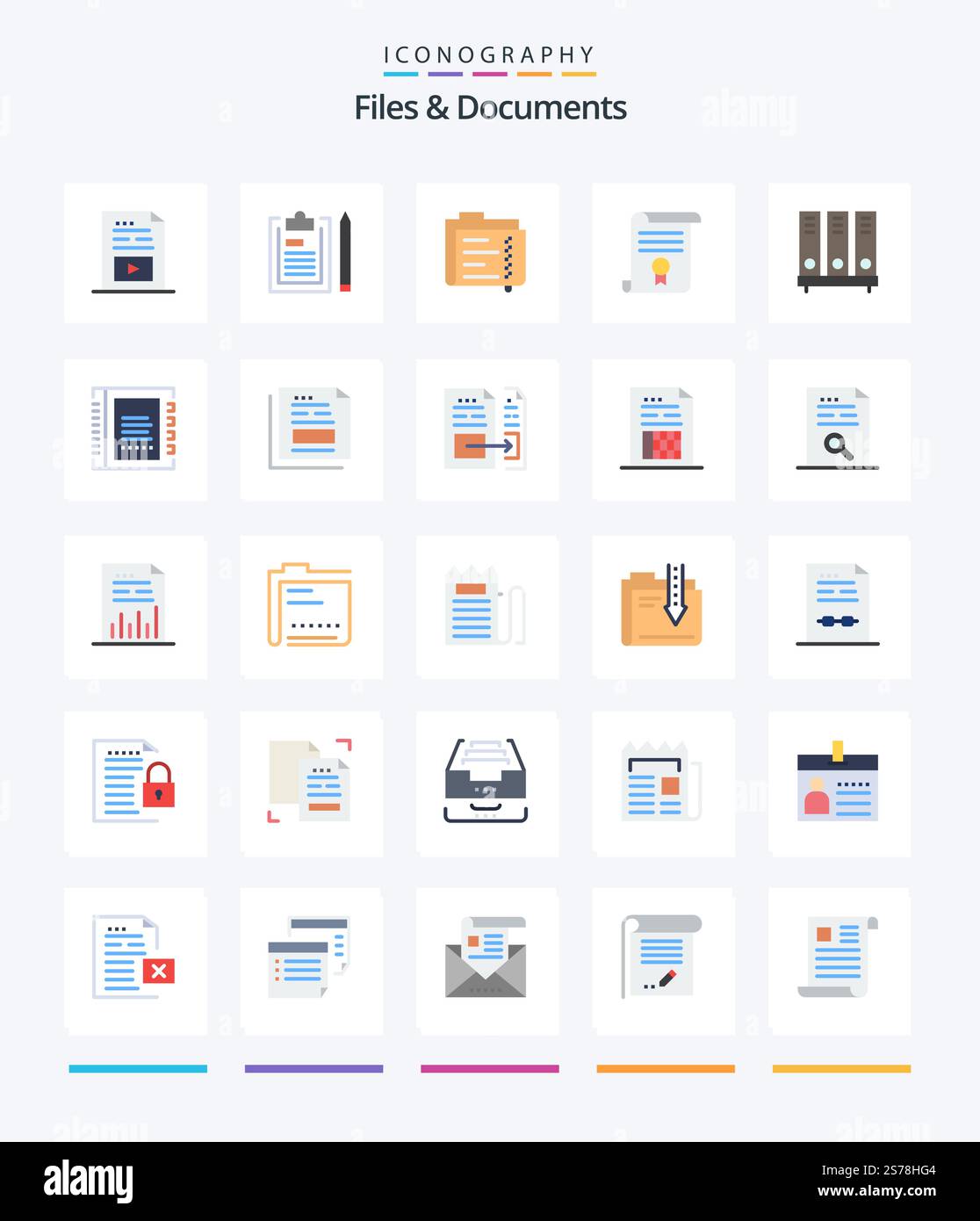 Creative Files And Documents 25 Flat icon pack Such As diploma ...