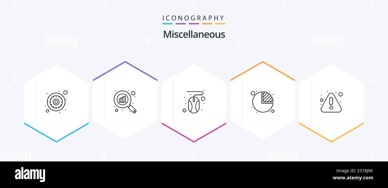 Miscellaneous 25 Line icon pack including notice. click. statistics. chart Stock Vector