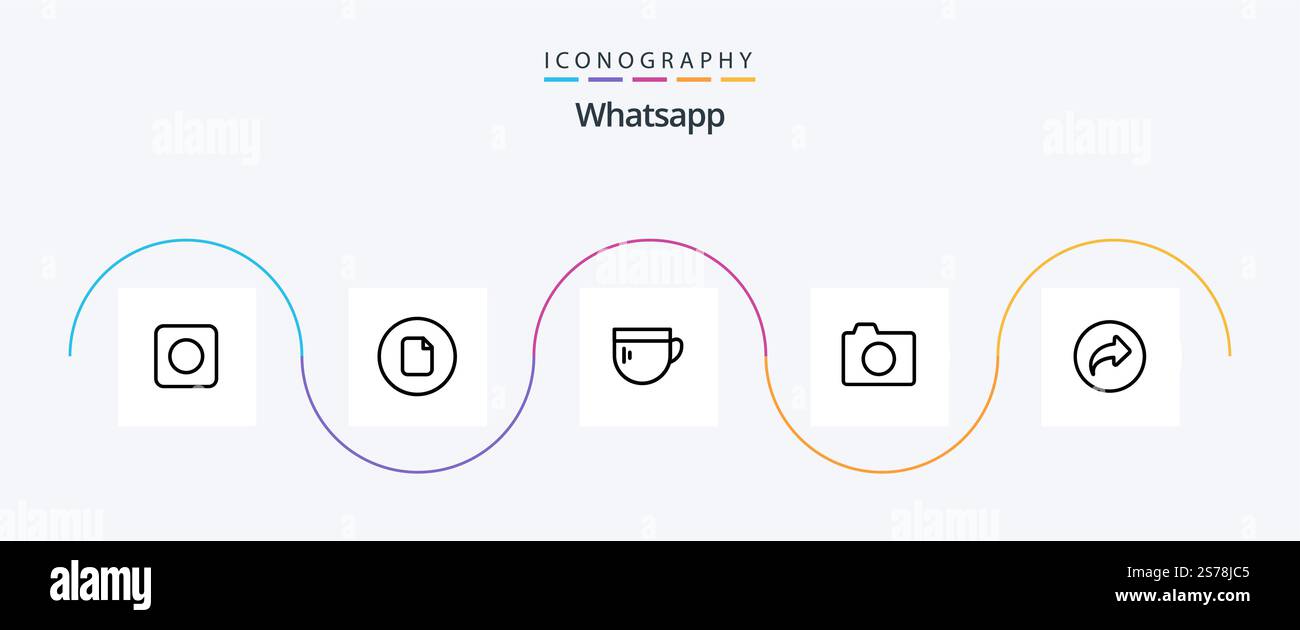 Whatsapp Line 5 Icon Pack Including right. basic. tea. basic. image Stock Vector