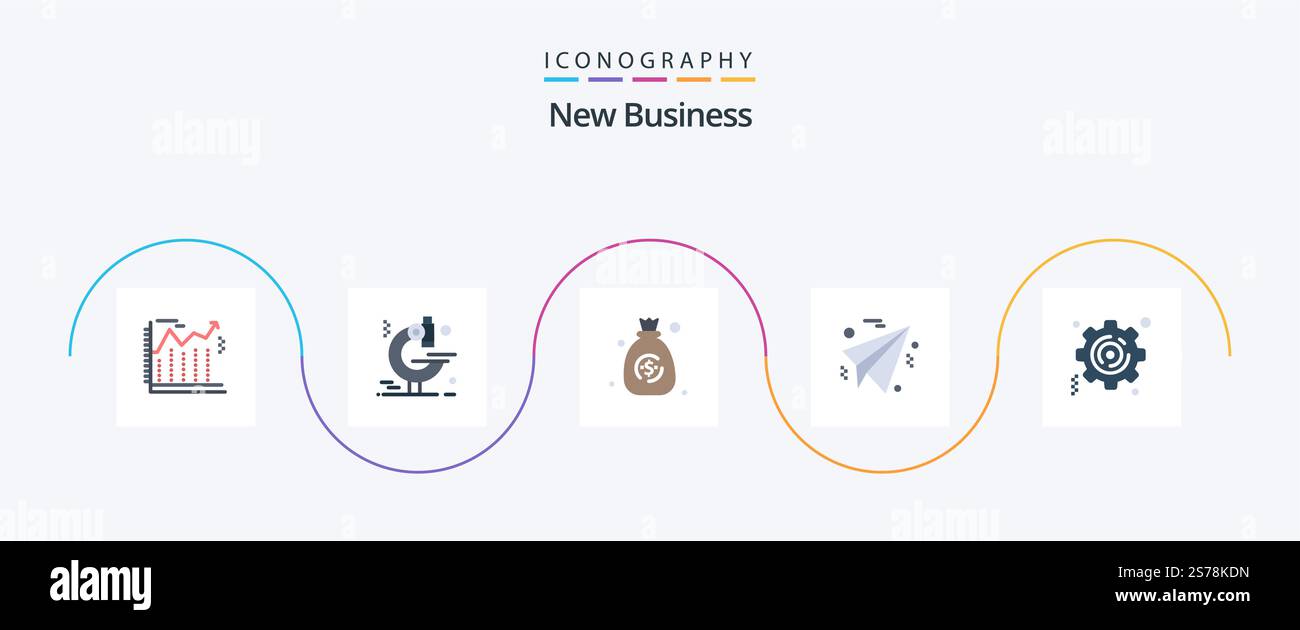 New Business Flat 5 Icon Pack Including . setting. dollar. gear. paper ...