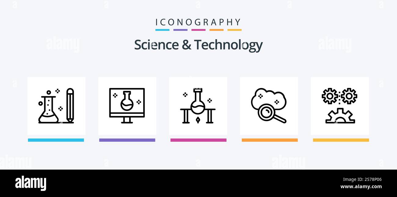 Science And Technology Line 5 Icon Pack Including chemical laboratory ...