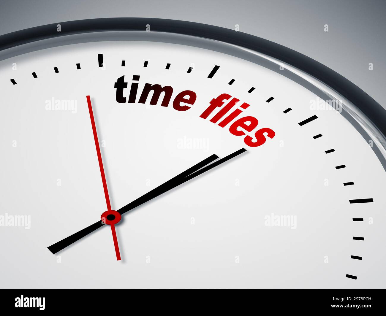 An image of a nice clock with time flies Stock Photo - Alamy