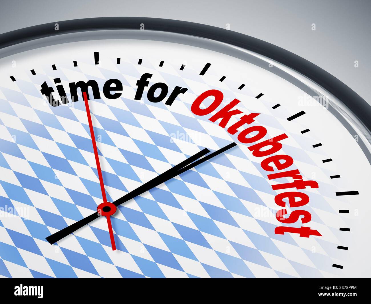 An image of a nice clock with time for oktoberfest Stock Photo
