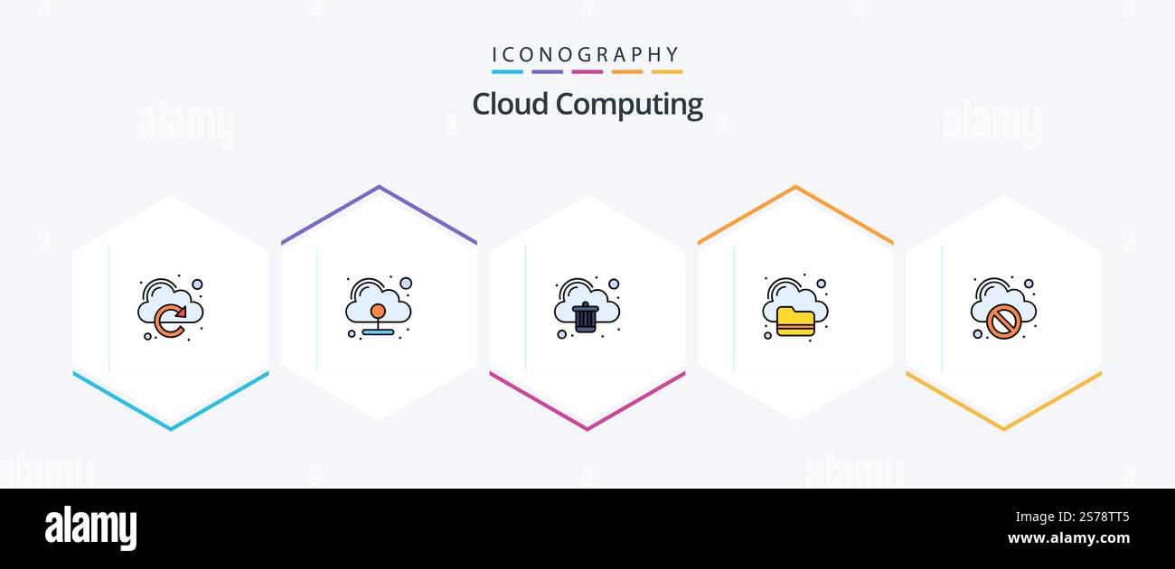 Cloud Computing 25 FilledLine icon pack including cloud. cloud. syncronize. computing Stock Vector