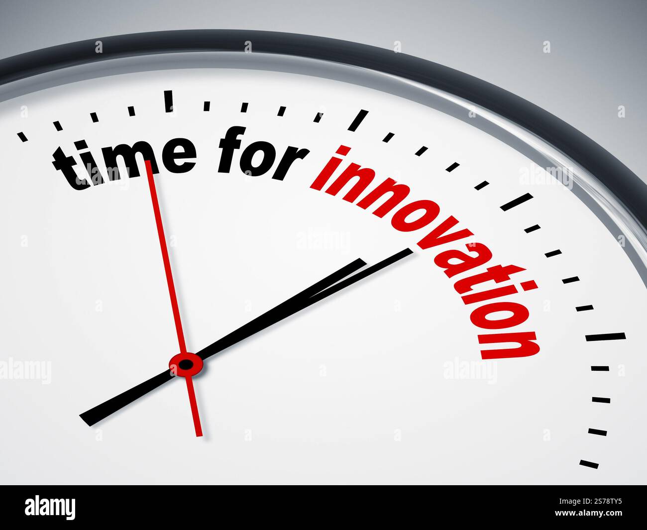 An image of a nice clock with time for innovation Stock Photo