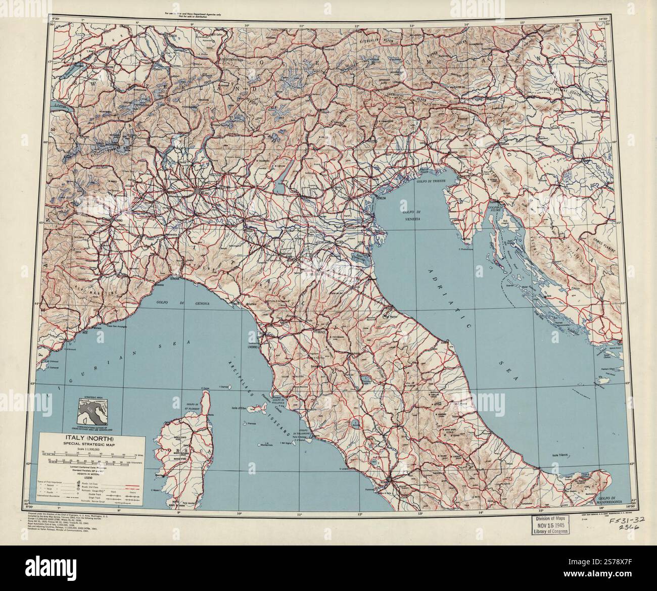 Italy Special strategic map - Italy Special Strategic Map 1943 By United States Army Map Service 2S78X7F 