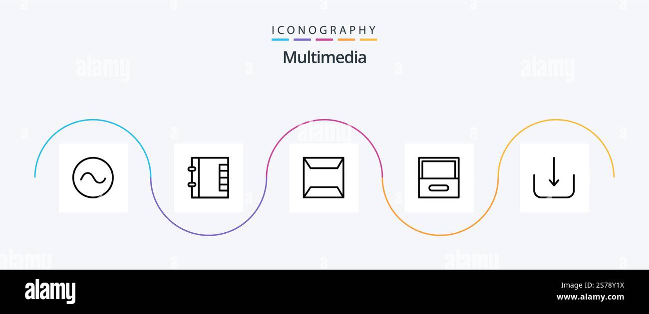 Multimedia Line 5 Icon Pack Including . sealed. ui. download Stock ...