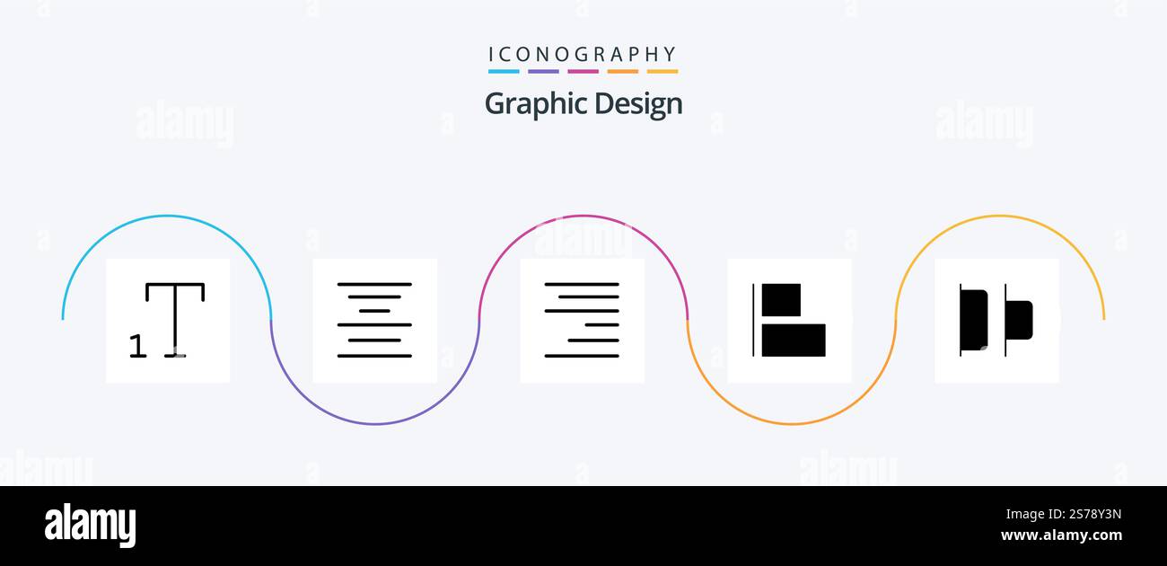 Design Glyph 5 Icon Pack Including . align. horizontal Stock Vector ...