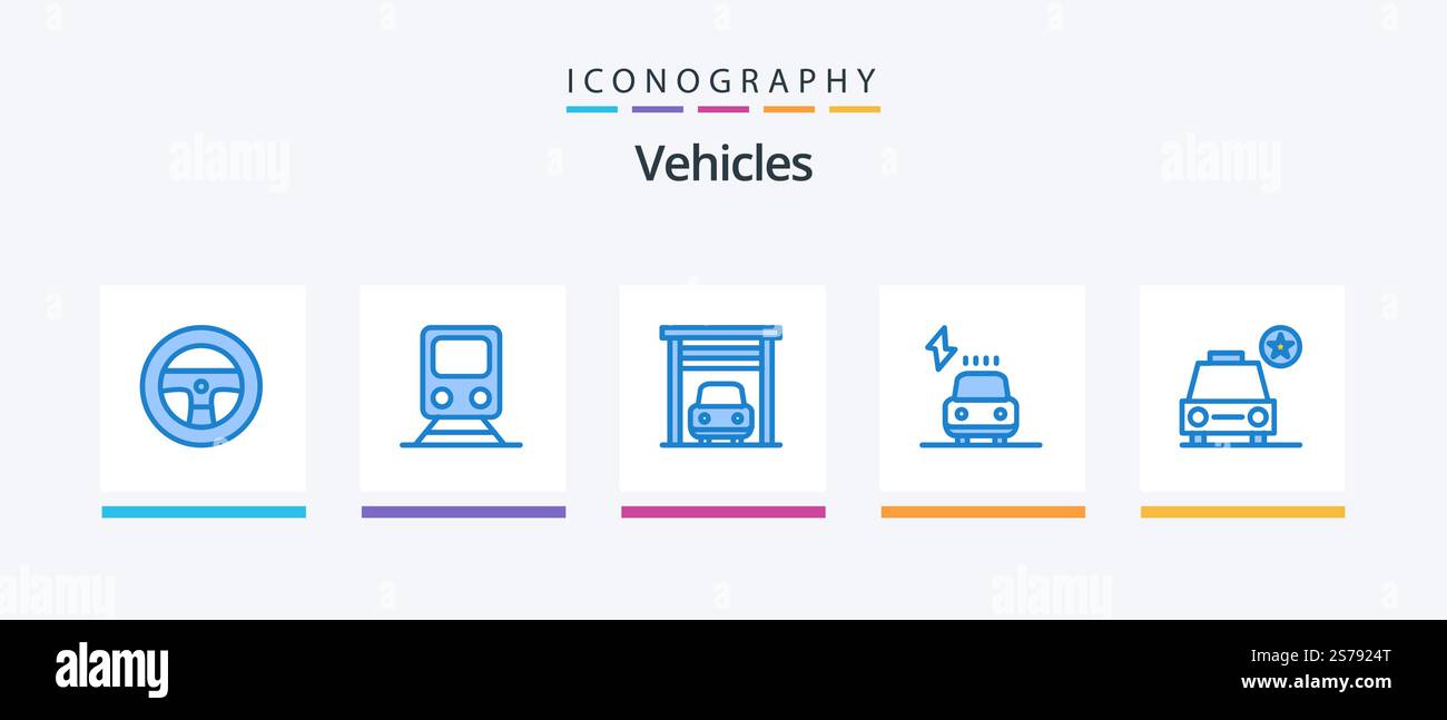 Vehicles Blue 5 Icon Pack Including star. car. car. power. charge ...