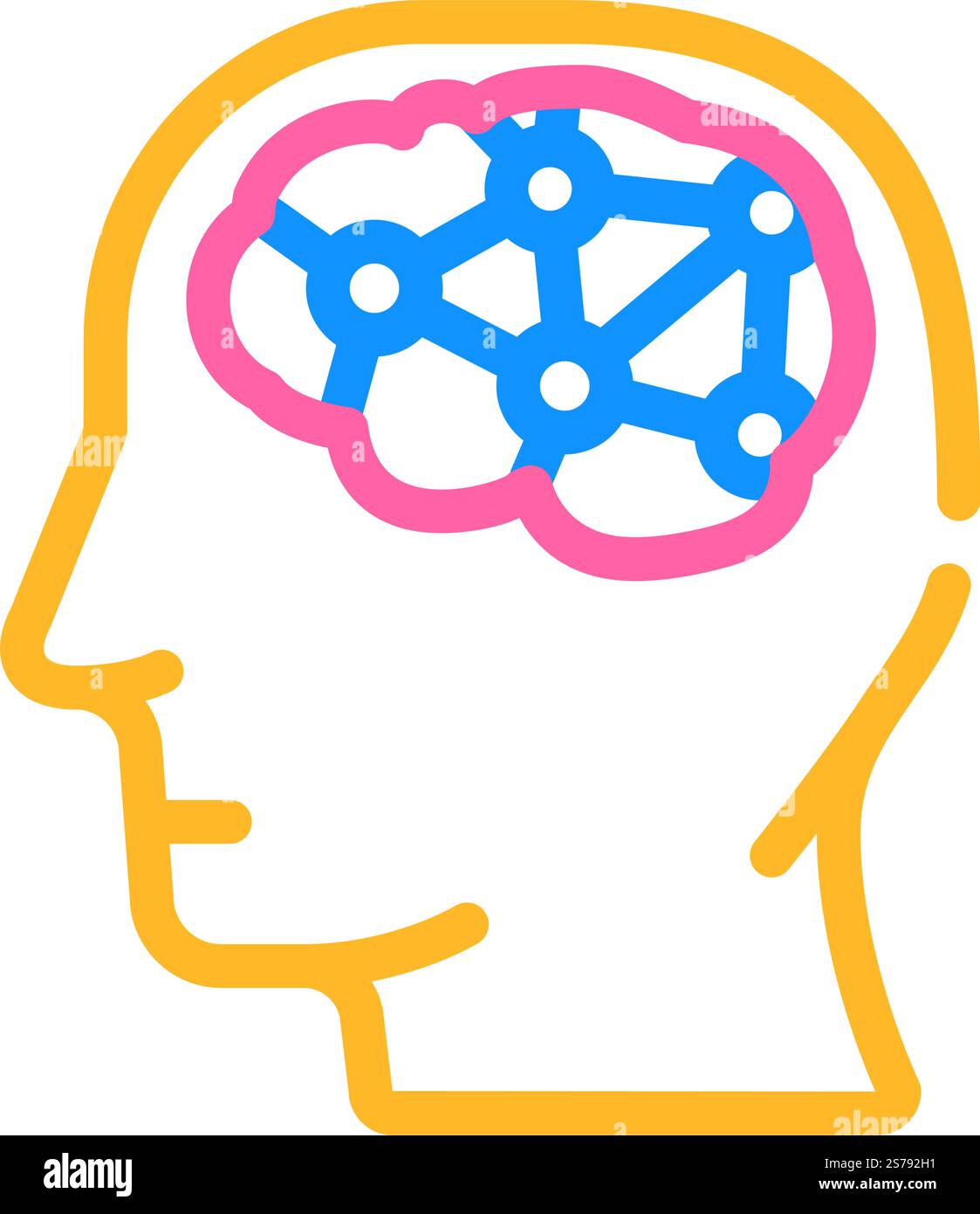 intelligence brain color icon vector. intelligence brain sign. isolated ...