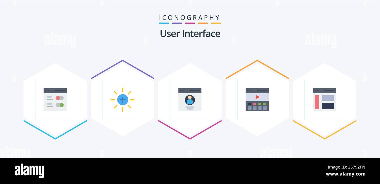 User Interface 25 Flat icon pack including interface. header. user. communication. user Stock Vector