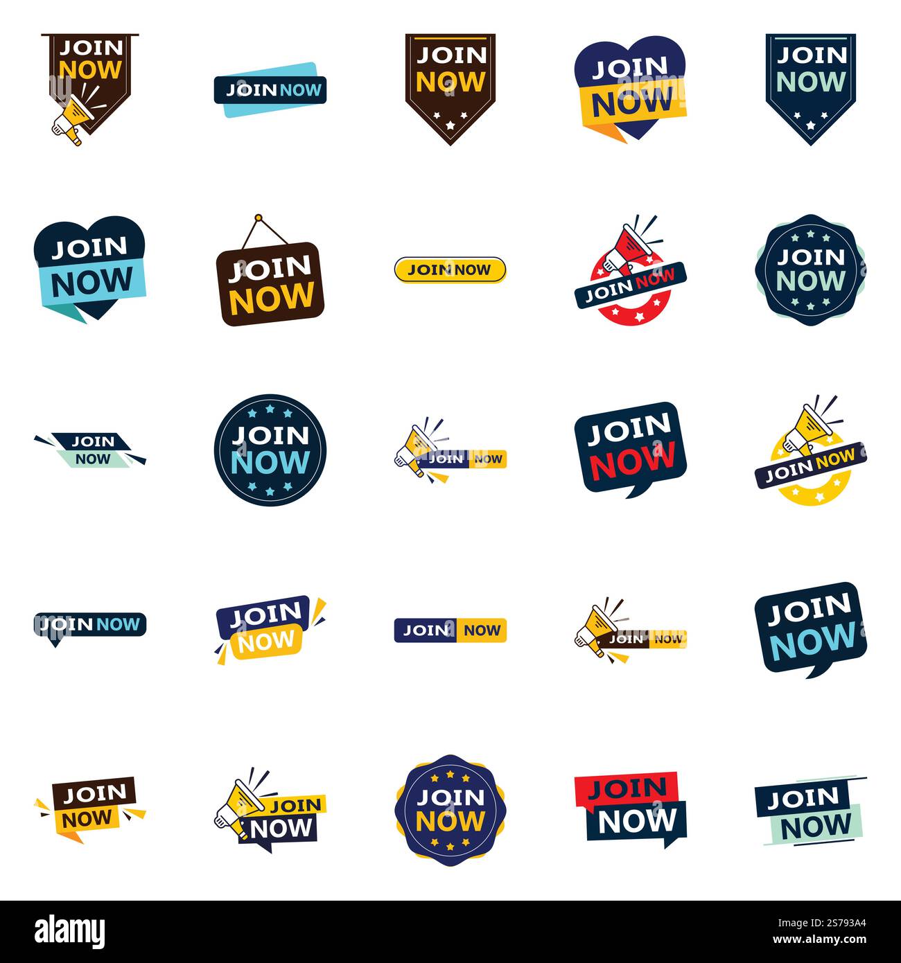 Join Now 25 Modern Typographic Elements to encourage joining Stock ...