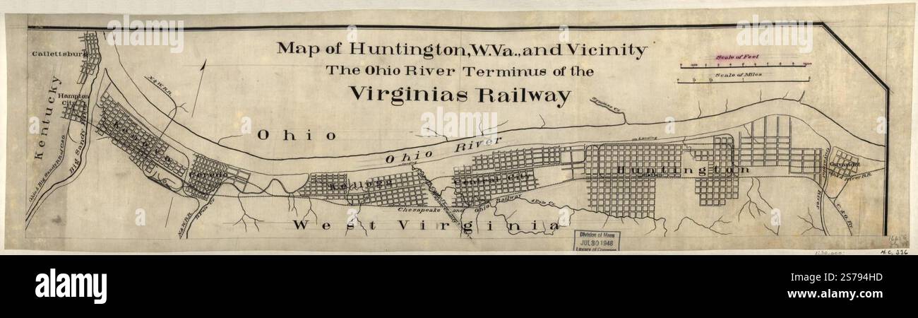 Huntingtower Virginia Map Map of Huntington, W. Va., and vicinity, the Ohio River terminus of the ...