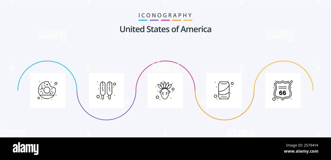Usa Line 5 Icon Pack Including american. shield. native american ...