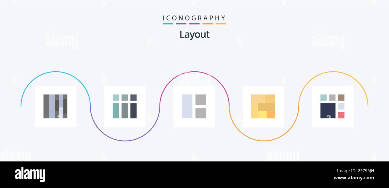 Layout Flat 5 Icon Pack Including . image. image. frame. section Stock ...