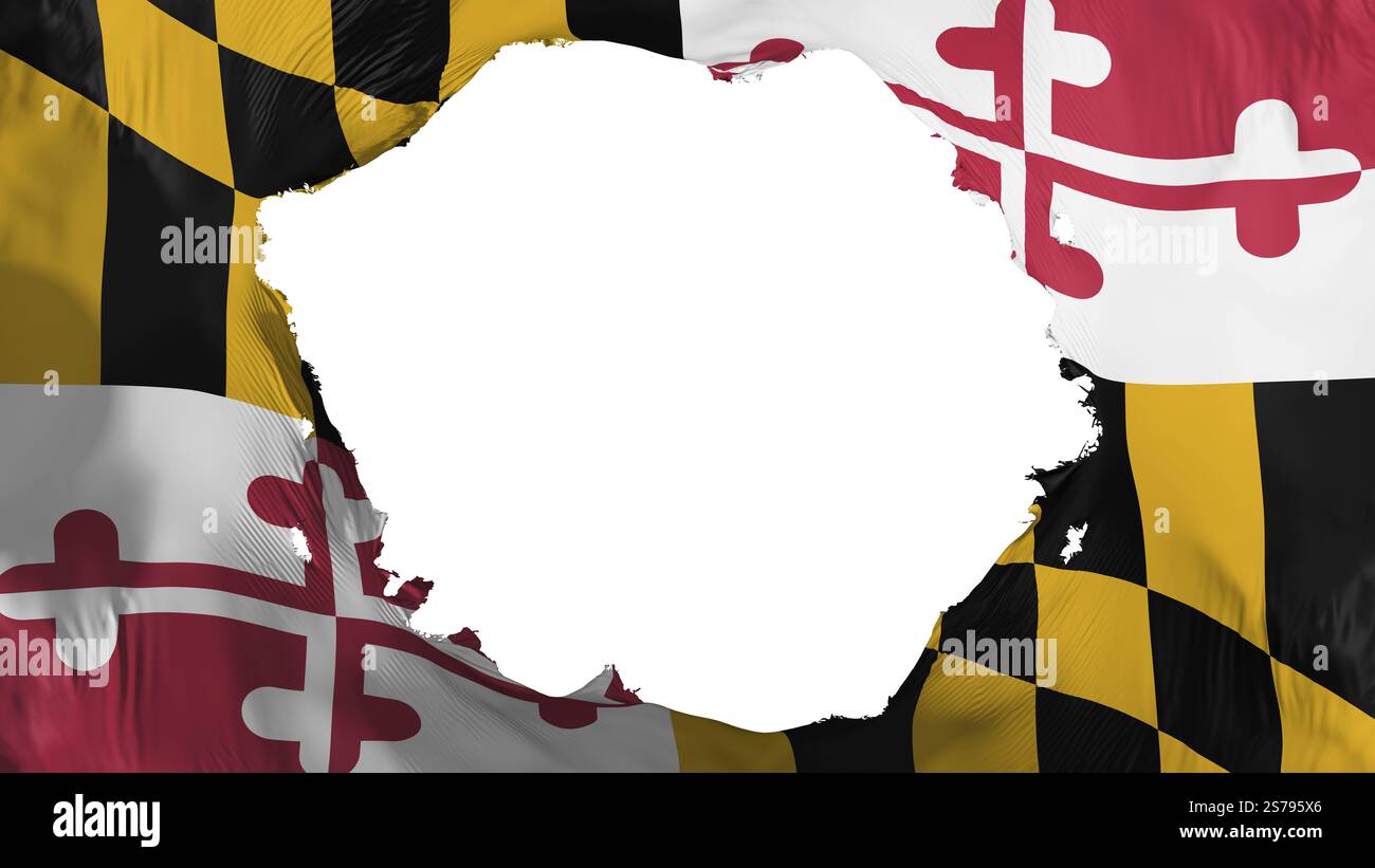 Broken Maryland state flag, white background, 3d rendering Stock Photo ...