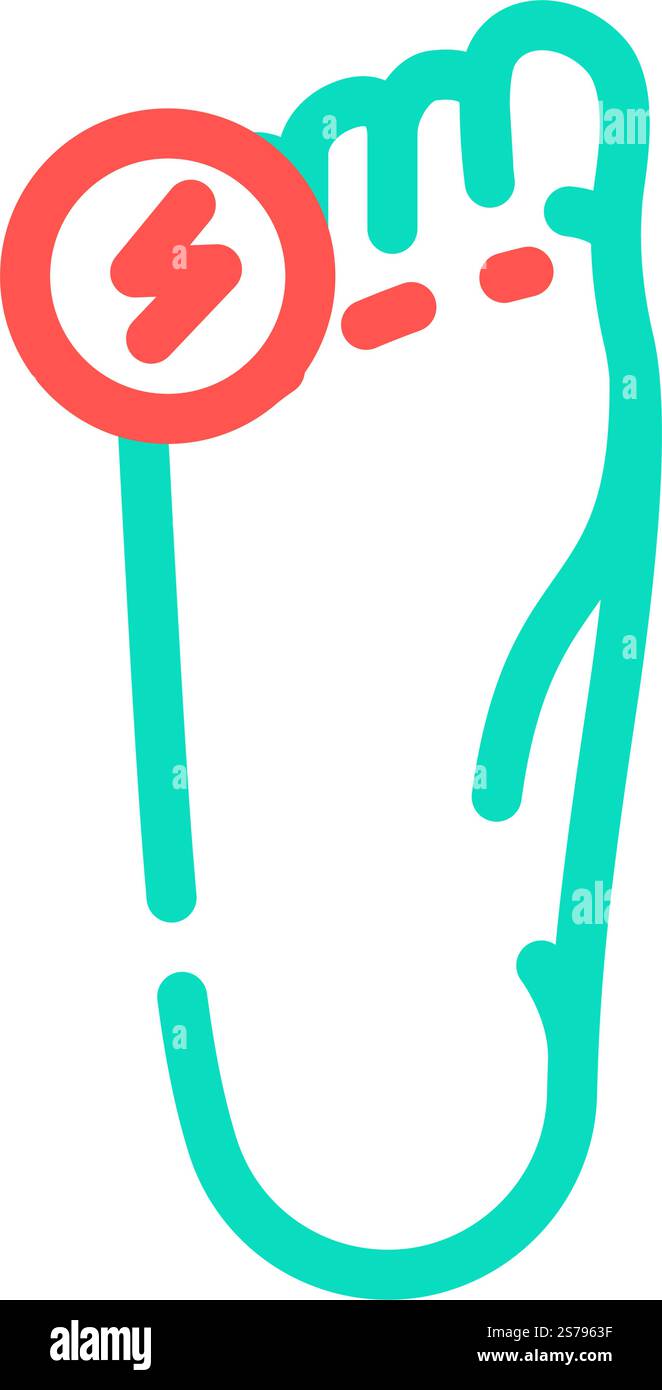toe pain body ache color icon vector. toe pain body ache sign. isolated ...