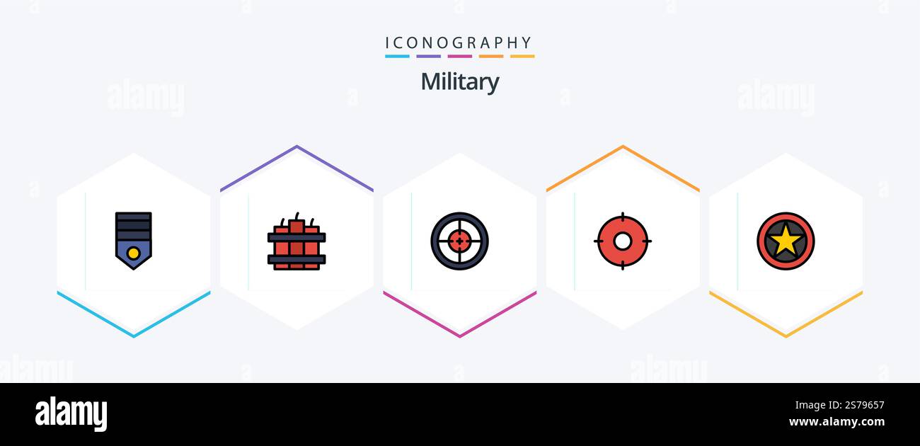 Military 25 FilledLine icon pack including badge. position. army ...