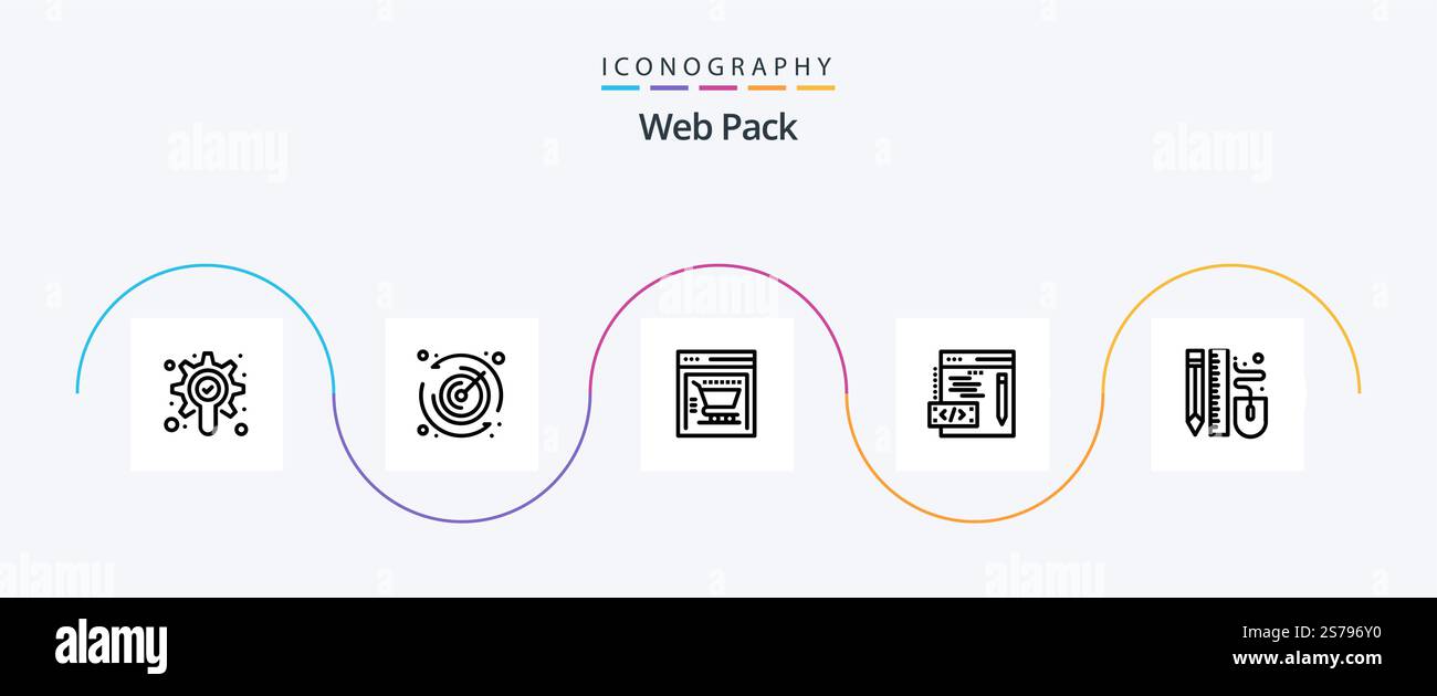 Web Pack Line 5 Icon Pack Including . pencil. web store. pen. drawing ...