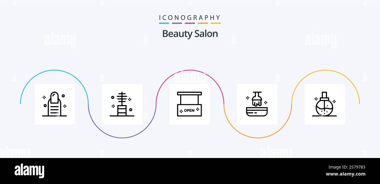 Beauty Salon Line 5 Icon Pack Including beauty. hair. beauty and spa ...