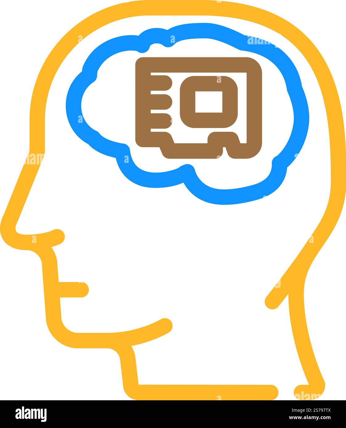 memory brain color icon vector. memory brain sign. isolated symbol ...