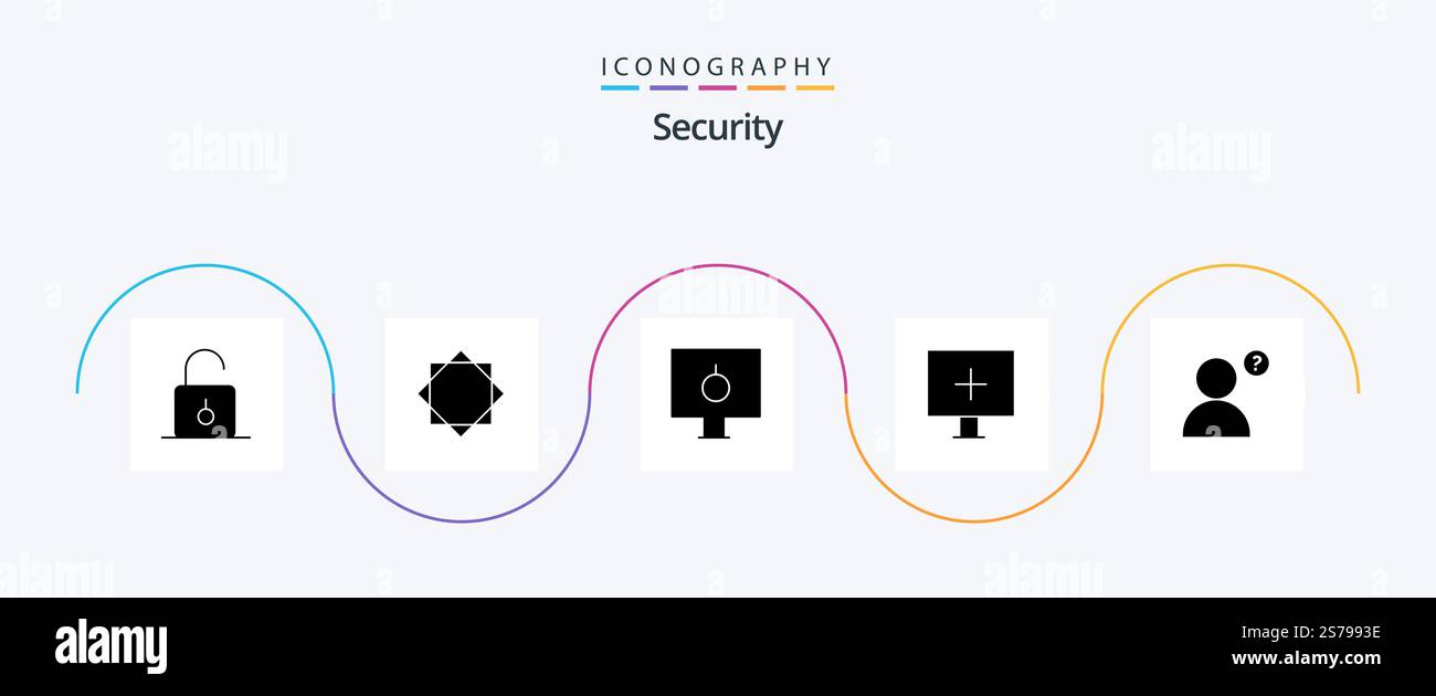 Security Glyph 5 Icon Pack Including warning. alert. warning. aim. pc ...
