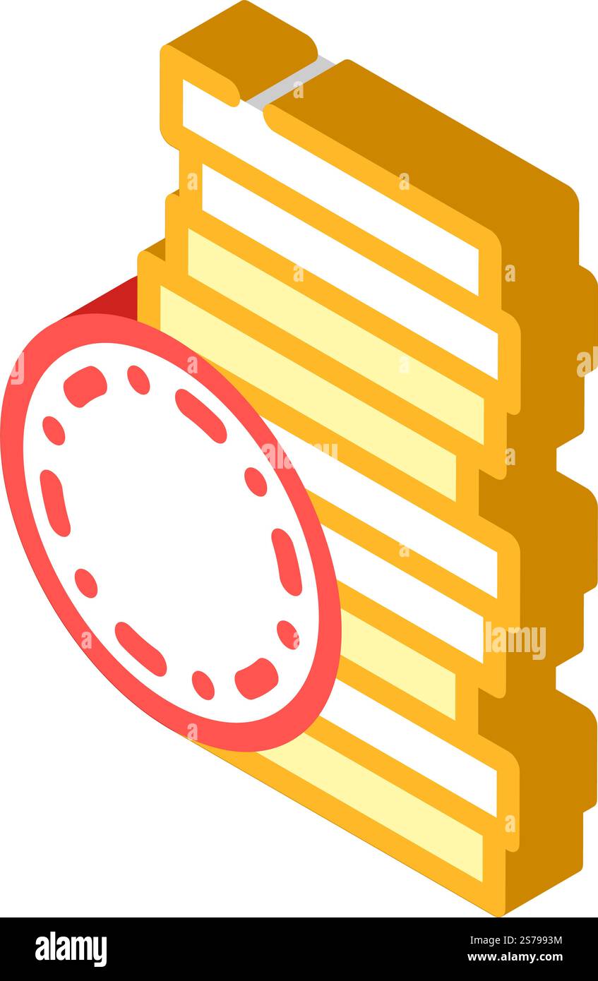 stack money gold isometric icon vector. stack money gold sign. isolated ...