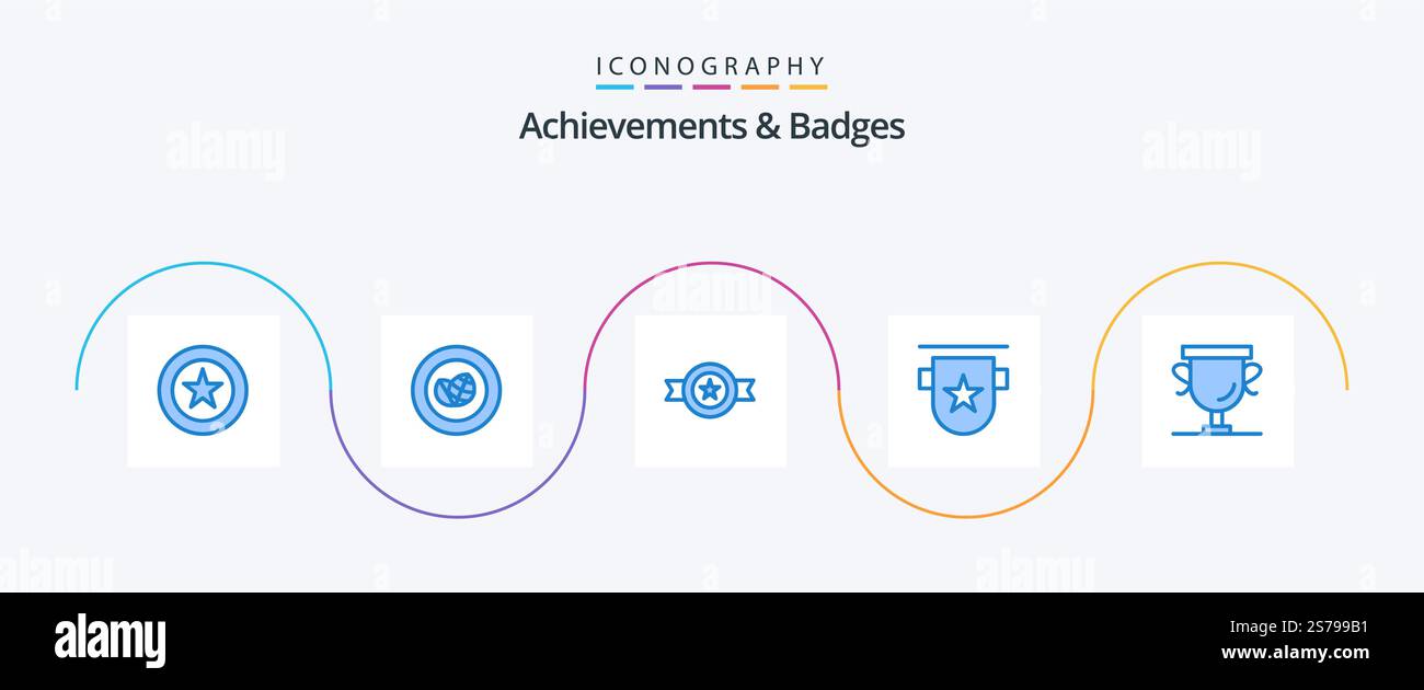 Achievements and Badges Blue 5 Icon Pack Including achievements. ribbon ...