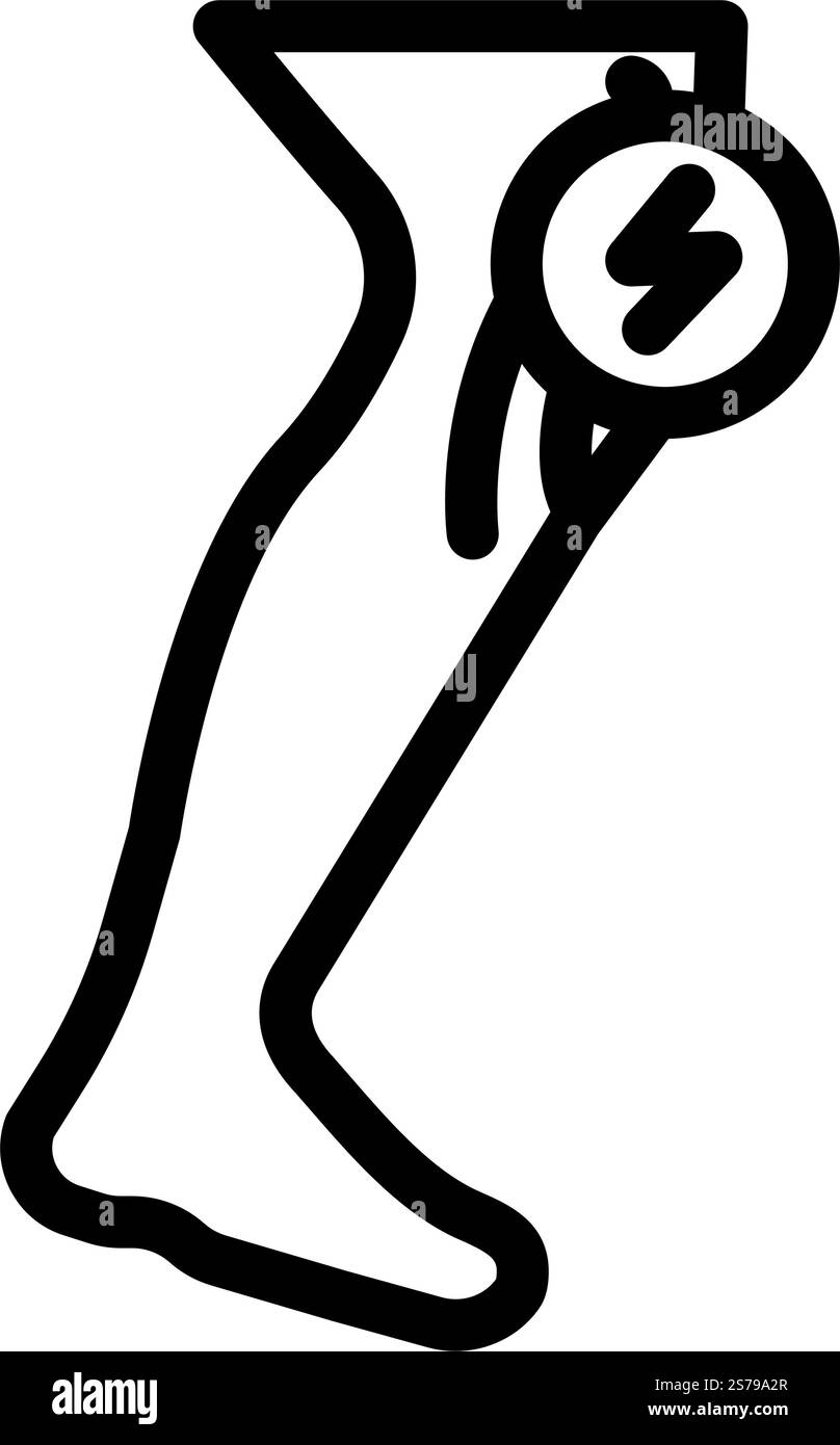 knee pain body ache line icon vector. knee pain body ache sign ...