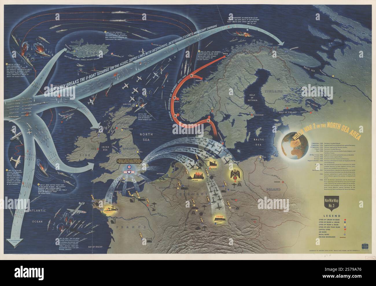 Map of the world 1950 hi-res stock photography and images