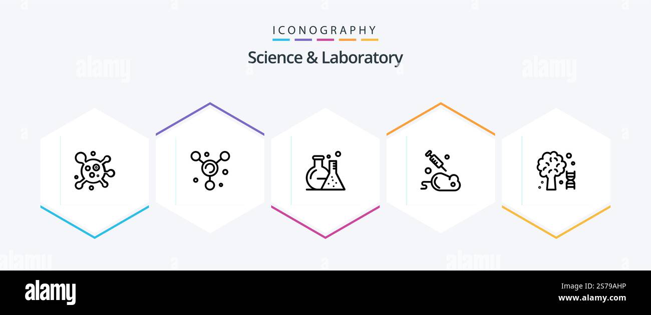 Science 25 Line icon pack including . . laboratory. tree. dna Stock ...