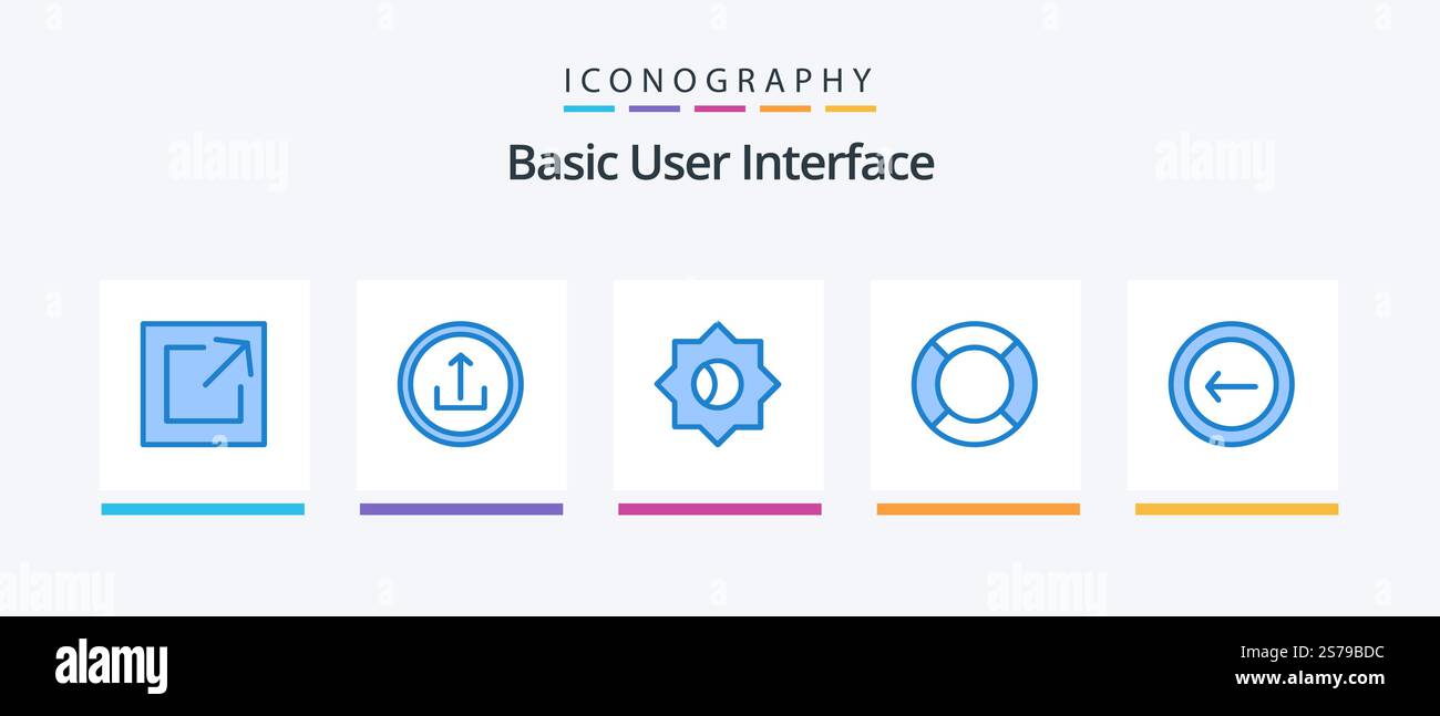 Basic Blue 5 Icon Pack Including back. ux. basic. ui. essential ...