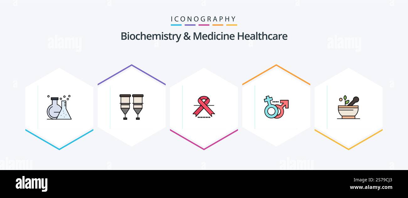 Biochemistry And Medicine Healthcare 25 FilledLine icon pack including ...