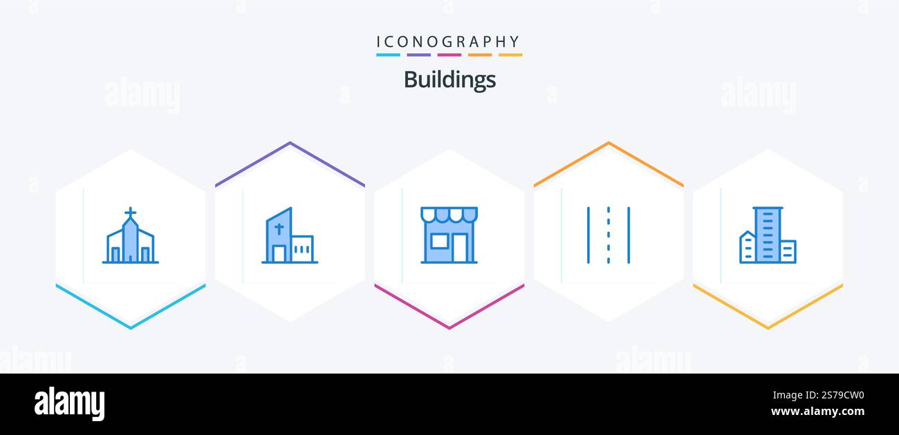 Buildings 25 Blue icon pack including lines. driveway. modern. shop ...