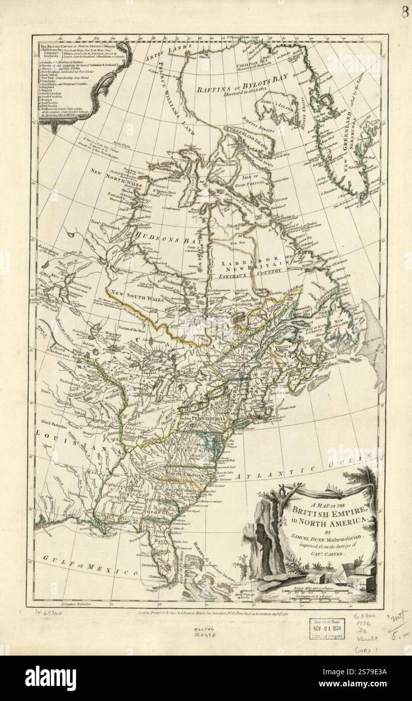 A map of the British Empire in - A Map Of The British Empire In North America 1776 By Dunn Samuel Carver Jonathan Robert Sayer And John Bennett Firm 2S79E3A