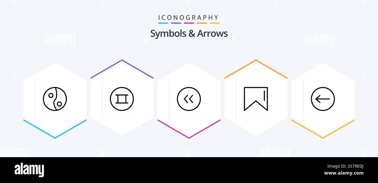 Symbols and Arrows 25 Line icon pack including . left. . left Stock ...