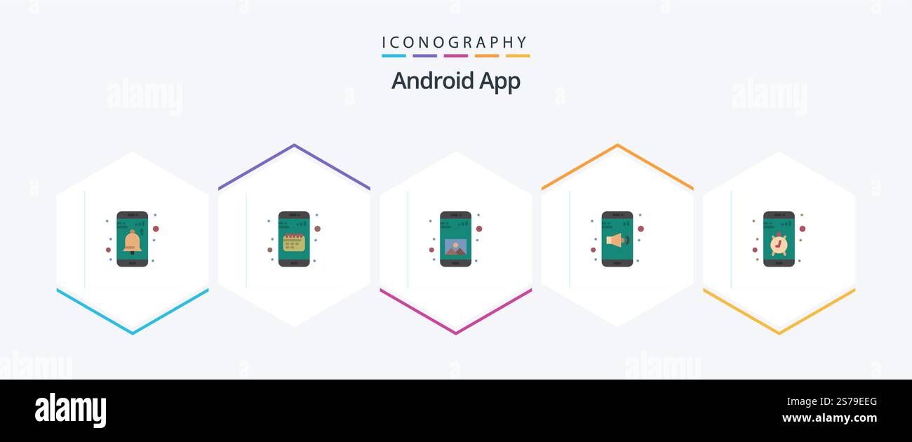 Android App 25 Flat icon pack including app. sound. mobile. mobile. mobile Stock Vector