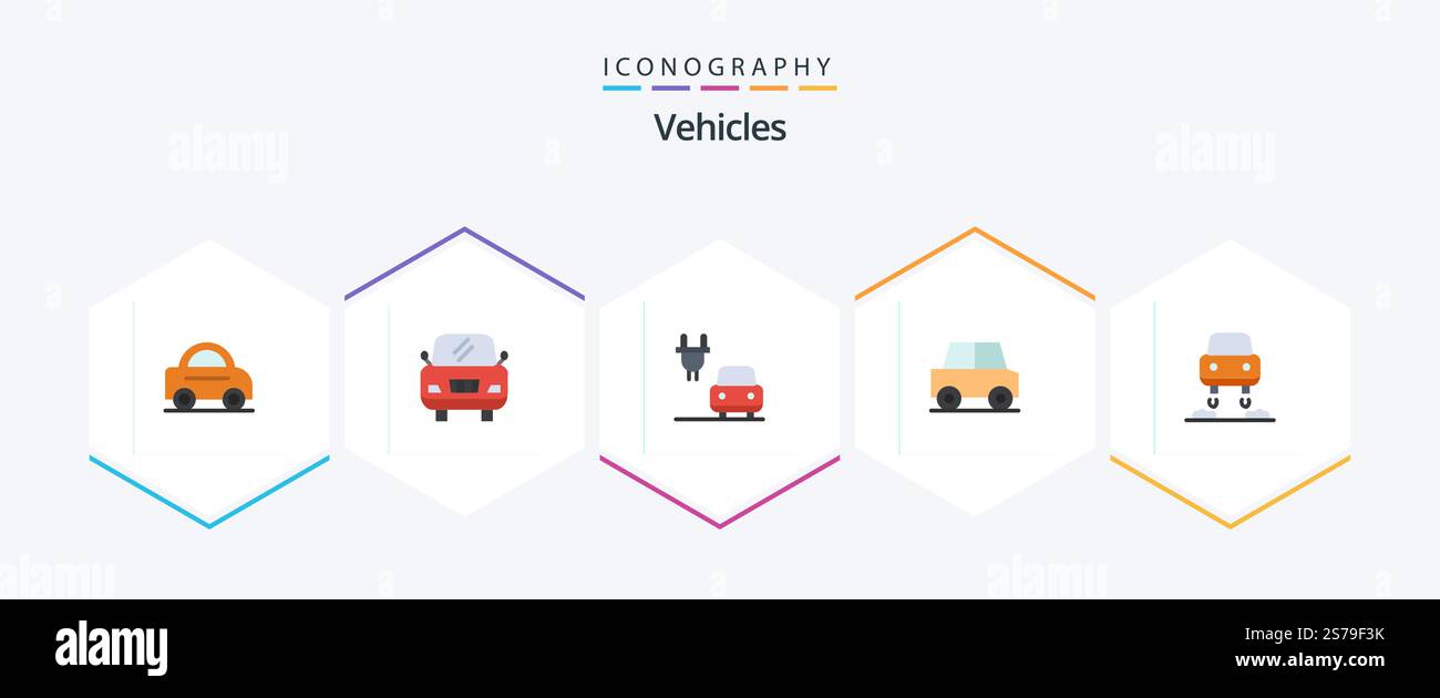 Vehicles 25 Flat icon pack including . . automobile. future. car Stock ...