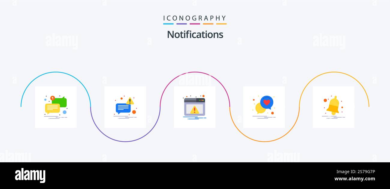 Notifications Flat 5 Icon Pack Including notify. bell. alert. romance ...