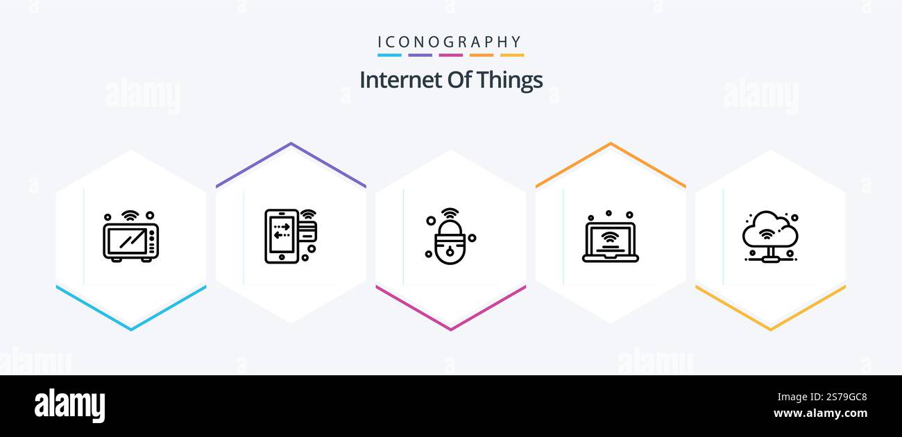 Internet Of Things 25 Line icon pack including internet of things ...