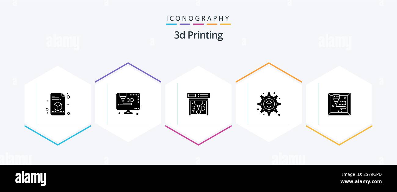 3d Printing 25 Glyph icon pack including . printing. print. machine ...