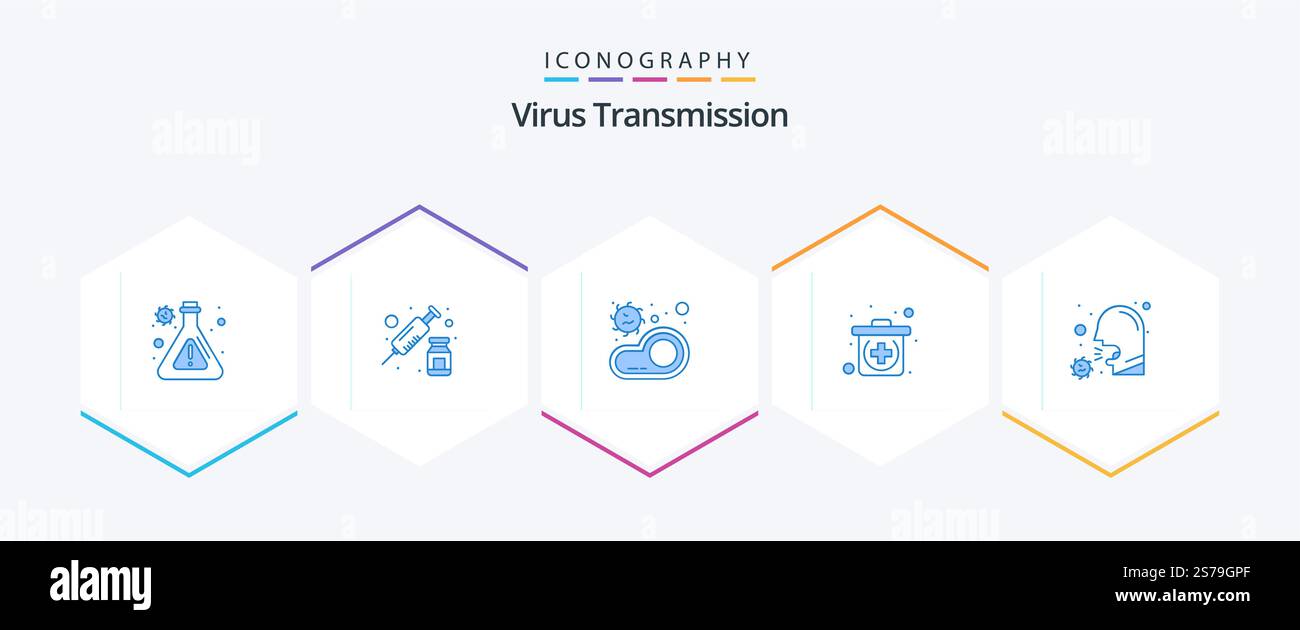 Virus Transmission 25 Blue icon pack including covid. bacteria. medical ...